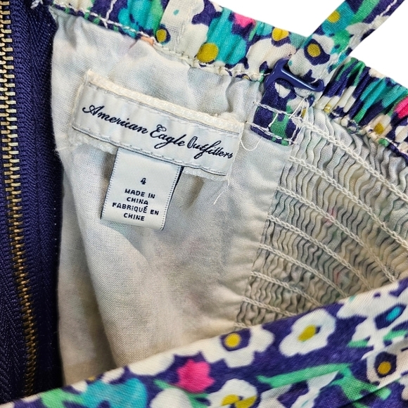 American Eagle Womens Y2K Floral Fit & Flare Mini Dress 4 Vintage Summer 2000s - Picture 10 of 11